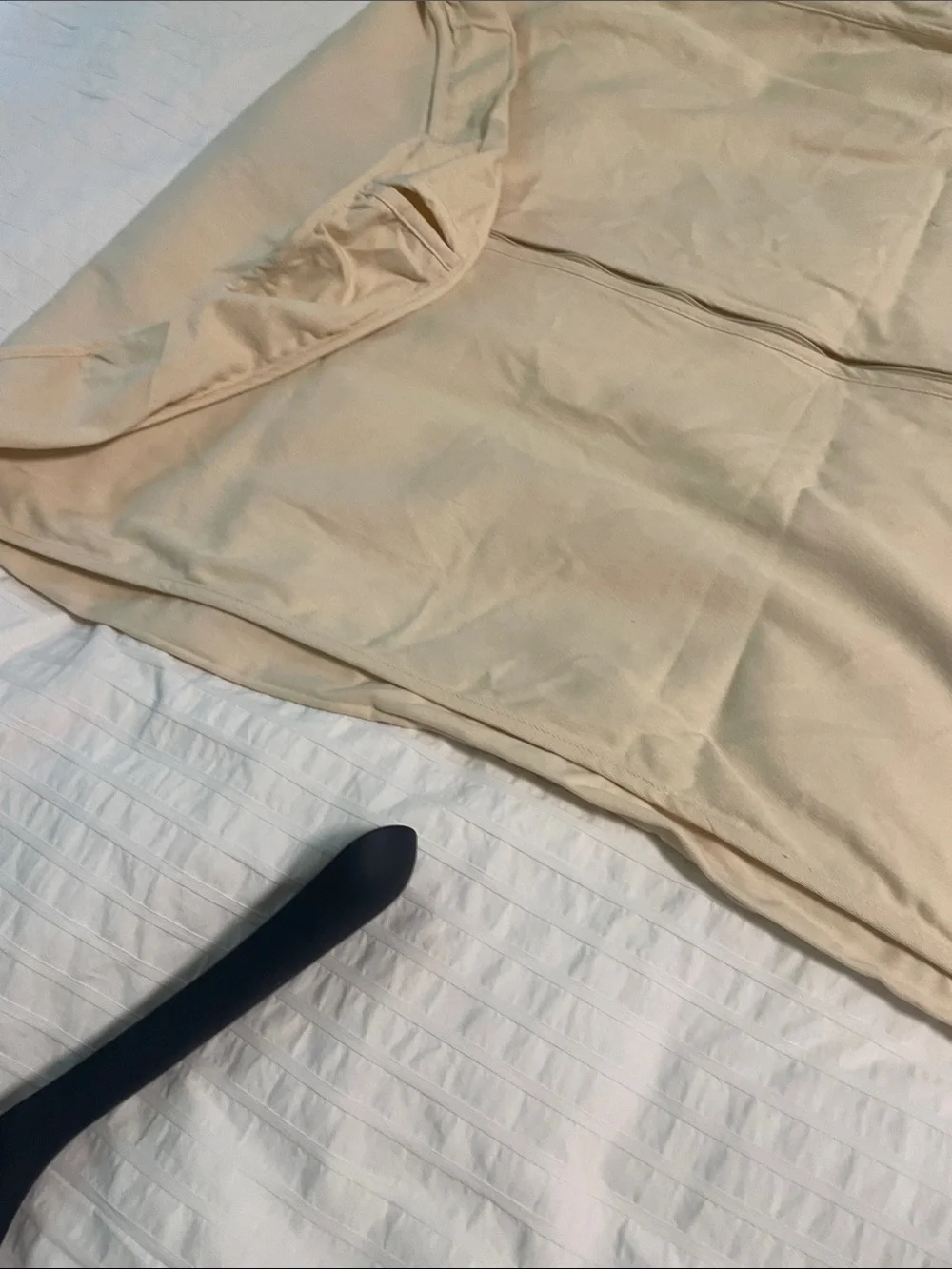 Louis Vuitton Beige Garment Bag with Black Hangers and Gold Hooks